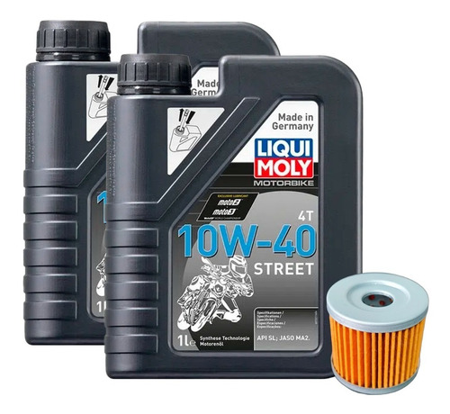 Aceite Liquimoly 10w40 Semi Sintét 2lt +filtro Suzuki Gs 125