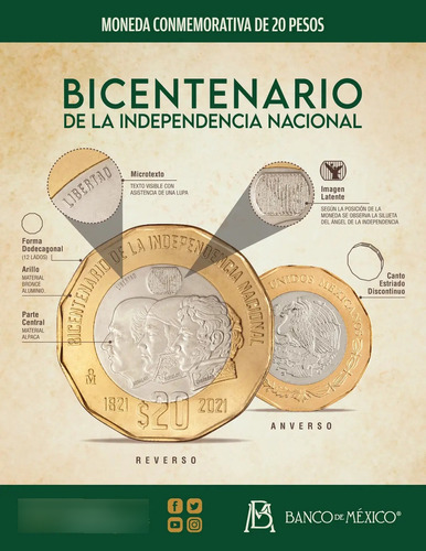 Moneda De $20 Bicentenario De La Independencia Nacional 