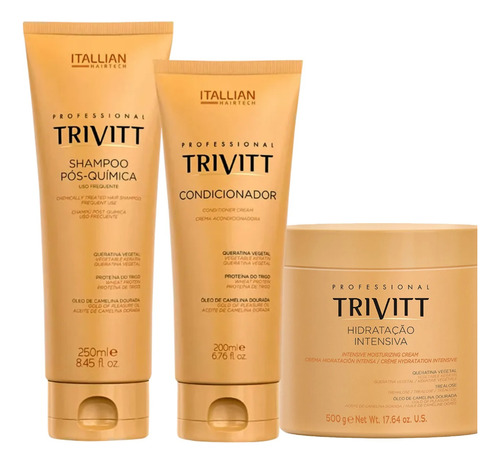 Kit Trivitt Shampoo 250ml Condicionador 200g Hidratação 500g