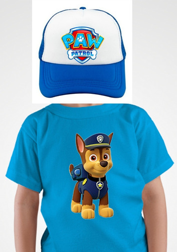 Polera Paw Patrol Chase Mas Jockey Gorro  - Niño -colores Gt