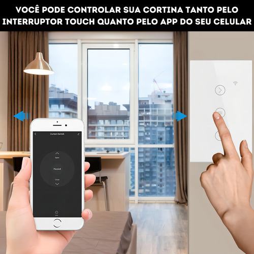 Persiana inteligente con interruptor táctil, WiFi, cortina inteligente