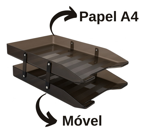 Organizador De Papel/documentos 2 Compartimentos A4 Sulfite