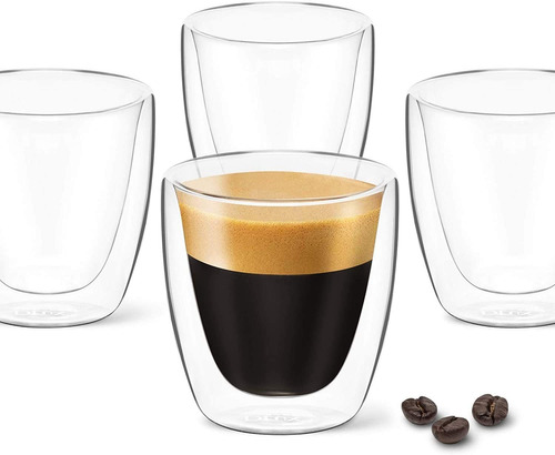 Tazas De Café Espresso De 3 Oz, Doble Pared, Juego De ...