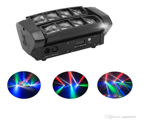 Cabeza Movil Dmx Led Spider Beam Rgbw 8x3w Luz Disco