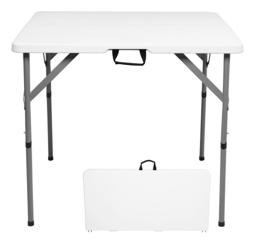 Mesa Plegable Cuadrada 34'' Portátil De Plástico