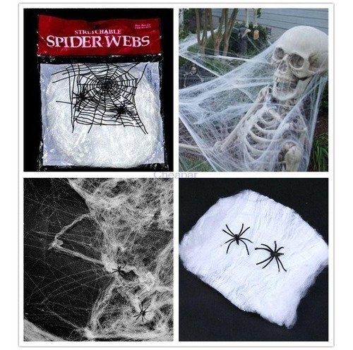 Imagem 1 de 3 de Kit Com 10 Teia De Aranha Decoração Halloween Homem Aranha