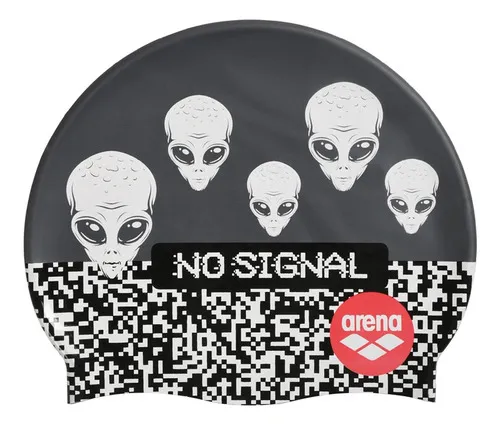 Gorra De Natación Print 2 Crazy Signal Color Negro Diseño De La Tela Crazy Signal Tamaño Único