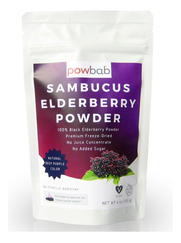 Powbab Sambucus Elderberry Powder De Bayas De Sauco Organica