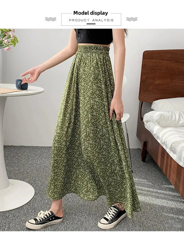 Vestido De Verano Con Falda Midi Floral En A Para Mujer