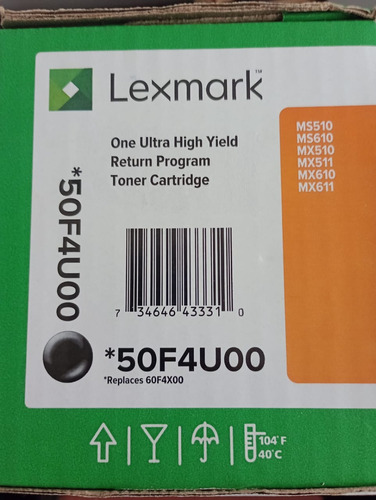 Tóner Lexmark 504u Ms510 Ms610 Mx510 Mx511 Mx610 Mx611