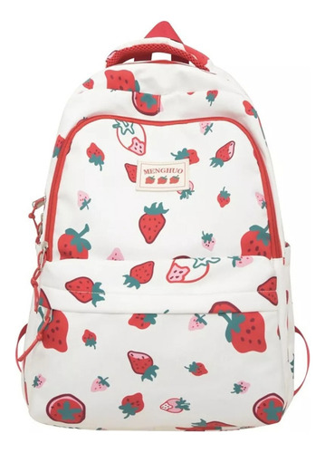 Mochila Personalizada Con Estampado De Fresas Para Mujer