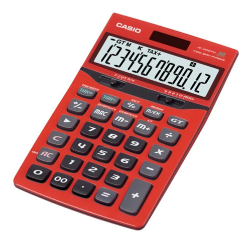 Calculadora Casio De Mesa 12 Dígitos Con Tax Jf200tvrd Roja