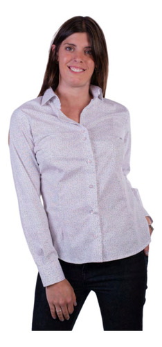 Camisa Dama Hunterville Art 32 Blanca Con Pintas
