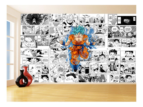 Papel De Parede Dragon Ball Goku Página Manga 3,5m Dbz664