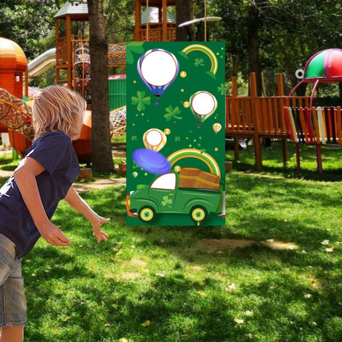 Decoración De Bandera De Juego De Lanzamiento Coche Verde