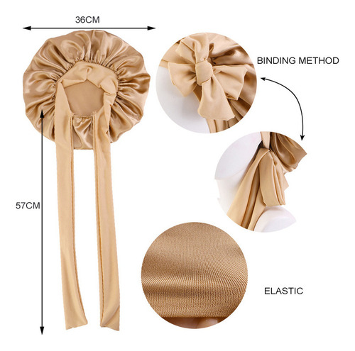 Gorro Dormir Seda Elástica Color Liso Para Salón De Belleza