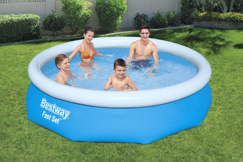 Pileta inflable redonda Bestway Fast Set 57266 de 3.05m x 76cm 3638L azul caja