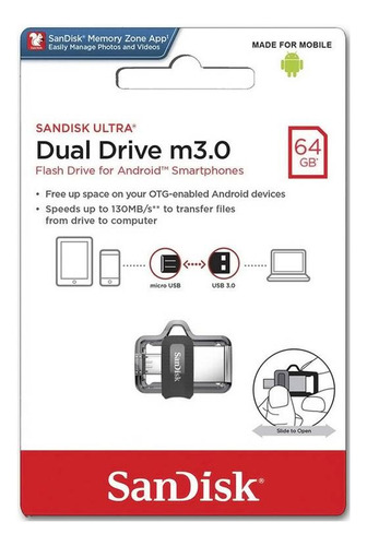 Memoria Usb Dual Sandisk 64gb Otg Android Móvil Mac Original