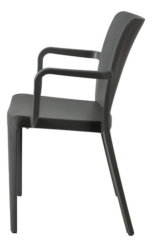 Silla Plástica Con Brazo Restaurant Jardín Moderna Set De 10 Estructura De La Silla Gris Oscuro