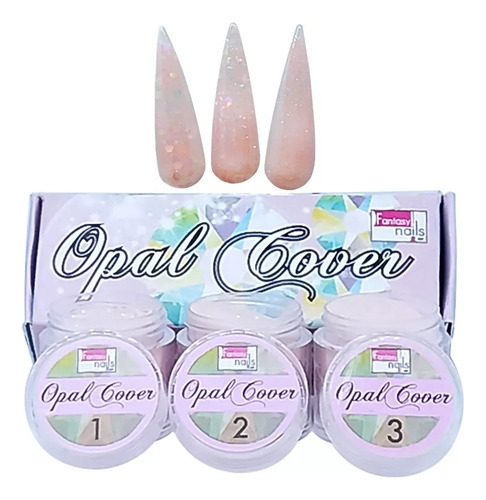 Coleccion De 3 Acrilicos Para Uñas , A , Fantasy Nails Color Opal Color