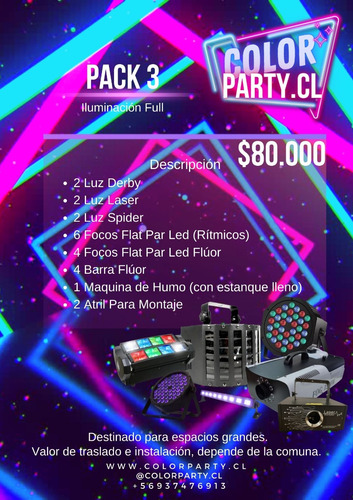 Arriendo De Luces Fiestas (tradicional / Fluor / Burbujas)