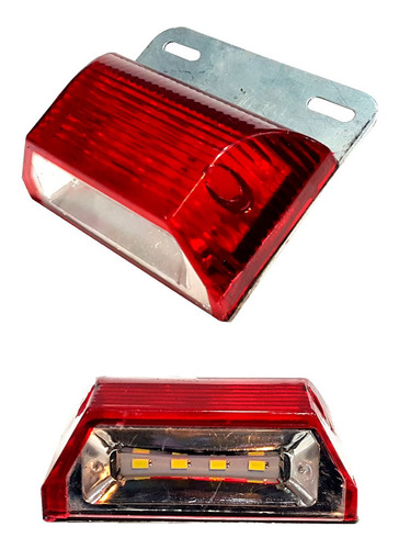 Farol Lateral Led 24v Rojo C/led Piso 10x6cm