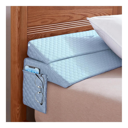 Almohada En Cuña Euhams King Ajustable Azul 193x25x15 Cm