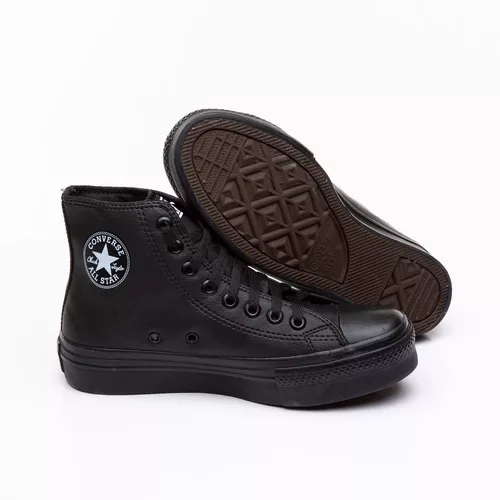 Botinha Converse All Star Preto Couro