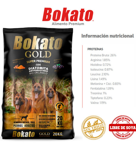 Alimento Súper Premium Perro - Bokato Gold 20kg.