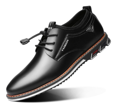 Imagen 1 de 7 de Zapato Zapato Hombre Flexi Negro Tan Oficina Salir Vestir