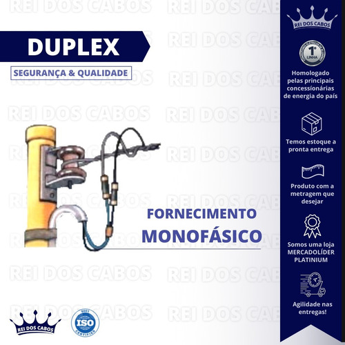 Cabo Duplex 16mm 2 X 16 Aluminio Com 2500 Metros
