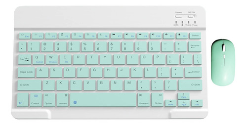 Verde Menta Teclado Bluetooth Raton Portatil Bt Inalambrico