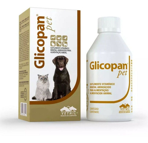 Suplemento Vitamínico Para Cães Glicopan Pet 250ml Vetnil