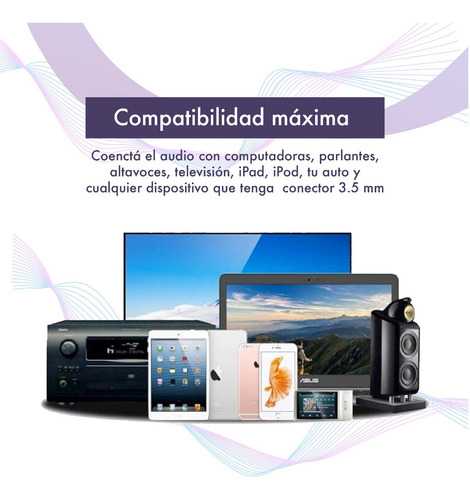 Imagen 3 de 10 de Cable Audio Miniplug 3.5mm Compatible iPhone iPad Calidad