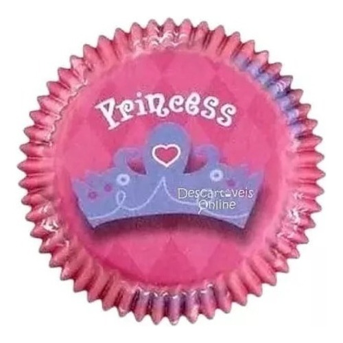 Forminhas De Papel Mini Cupcakes Rosa Princess 100 Unid Nº 2