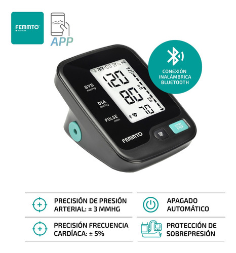 Imagen 2 de 9 de Tensiometro Digital Brazo Femmto Medidor De Presion Arterial