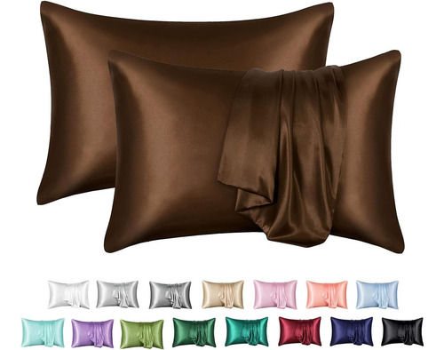Mr&hm - Funda De Almohada De Satén Color Marrón