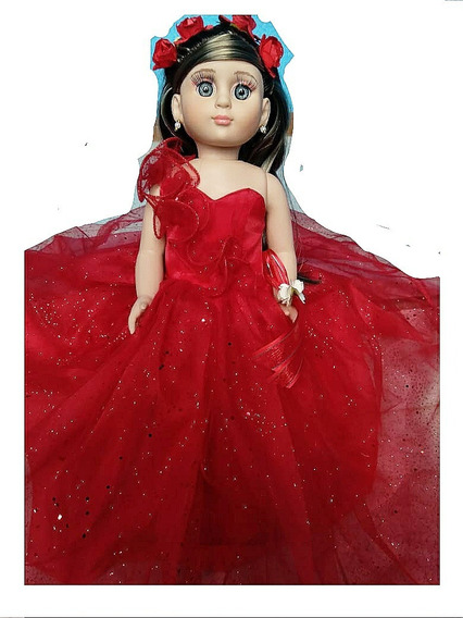 soporte Deco-muñeca con rojo blanco kariertem vestido 