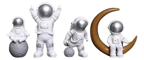 Figura De Astronauta De 4 Piezas, Decoración De Estatua.