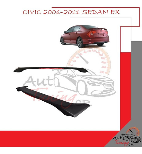 Coleta Spoiler Tapa Baul Honda Civic 2006-2011 Sedan Ex