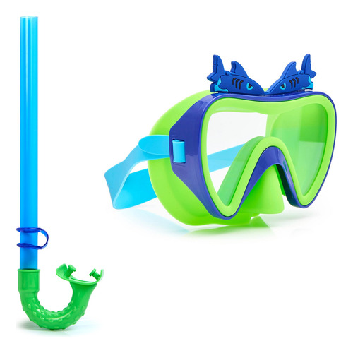 Aqua2ude - Kit De Snorkel L Fish Mask & Snorkel Green
