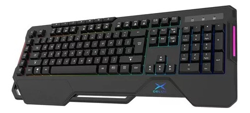 Teclado Gamer Delux K9600u Multimedia Rgb Led 7 Colores Luz.