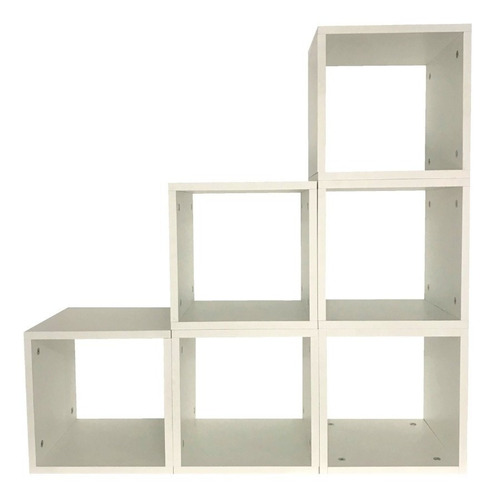 Librero Decomobil Alicent Organizador Minimalista 6 Estantes Color Blanco