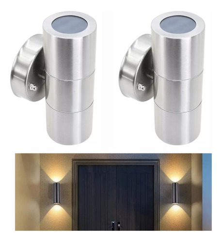 Set X2 Aplique Pared Foco Exterior Lampara Luz Bidireccional