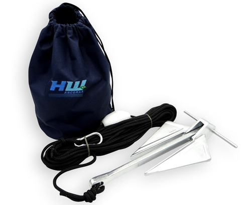 Kit Ancora 2,5kg Danforth Caiaque Jet-ski Hw