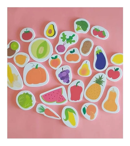 Juego Goma Eva Verduras Al Agua Didácticos Con Bolsa Red