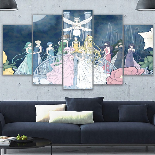 5 Cuadros Decorativos Sailor Moon Scouts Princesas 150x84cm