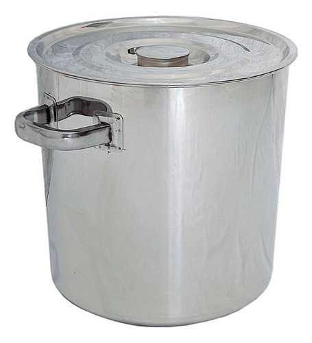 Panela De Inox 20 Litros 30x30cm Caldeirão Panelão Hotel Alto Grande Industrial P/ Fazer Cerveja Artesanal / Chope / Quentão / Suco / Água De Coco / Queijo / Leite / Cera / Derreter Vela / Cosméticos