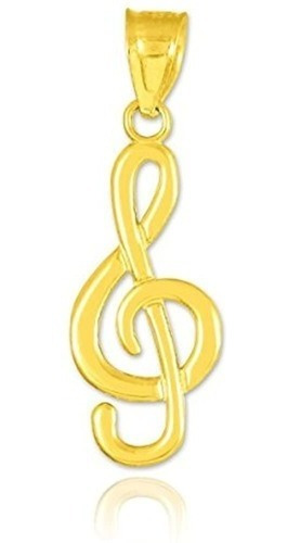 Music Jewelry Colgante De Clave De Sol De Oro De 14k 