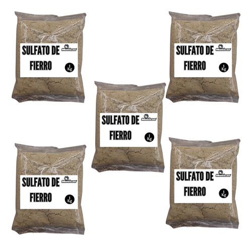 Promo 5 X Fertilizante Sulfato De Fierro Mohican Bolsa 1 Kg